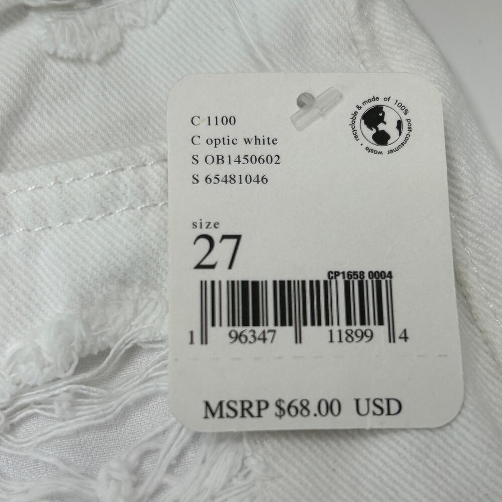 Free People Maggie Mid Rise Distressed Jean Shorts Optic White Women 27 NWT - Picture 4 of 9